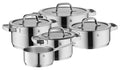 WMF compact cuisine - pan set - 5-piece - stainless steel - compact - suitable for all heat sources