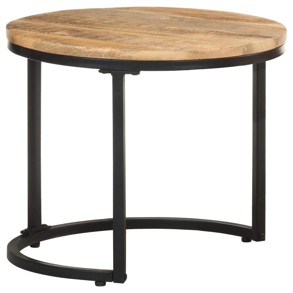 NNEVL Side Tables 3 pcs Rough Mango Wood-3