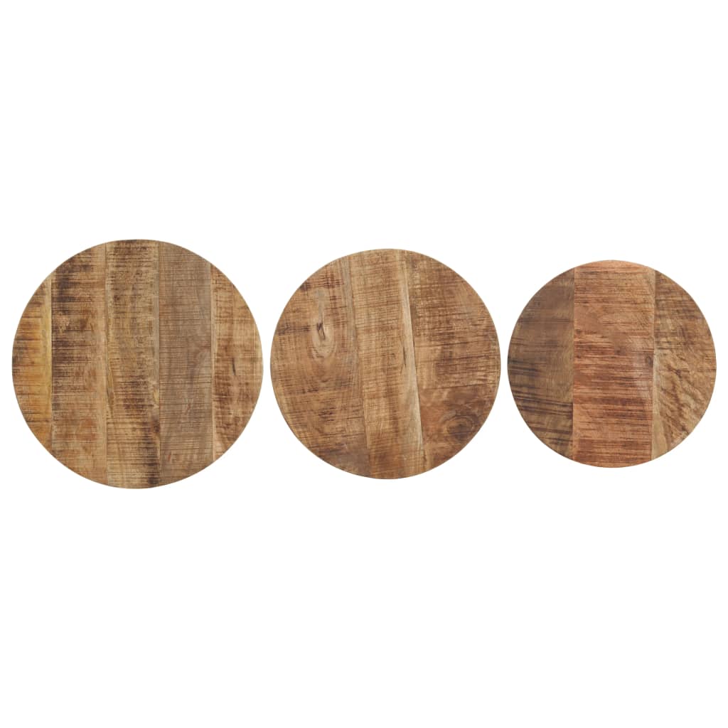 NNEVL Side Tables 3 pcs Rough Mango Wood-4
