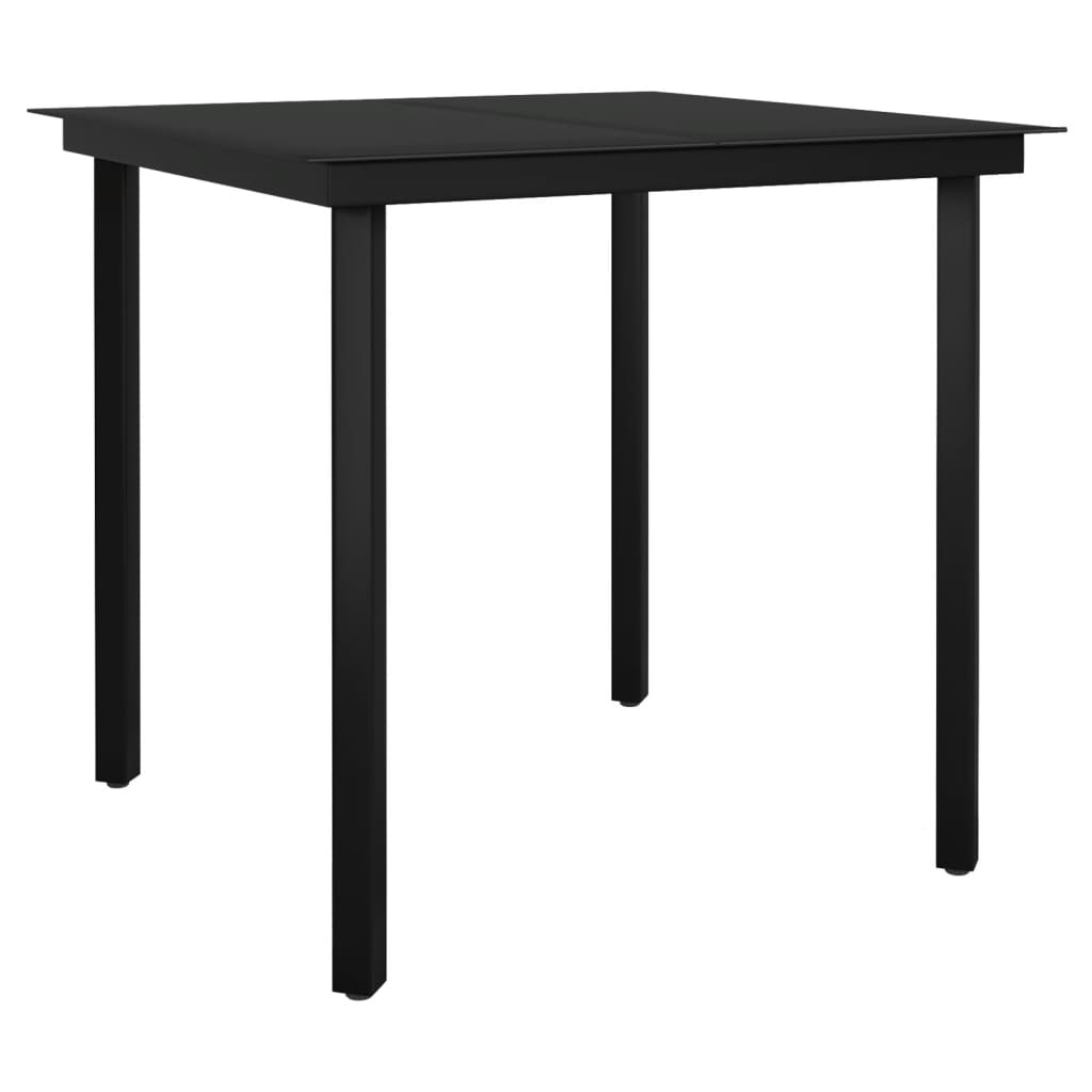 NNEVL 3 Piece Garden Dining Set with Cushions Black-4