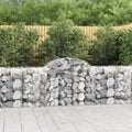 NNEVL Arched Gabion Baskets 3 pcs 200x50x80/100 cm Galvanised Iron-0