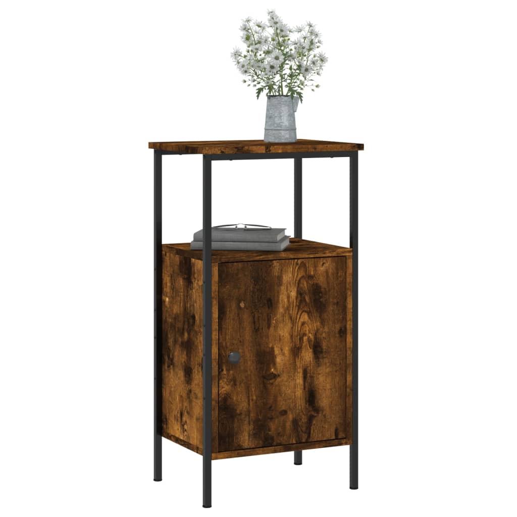 NNEVL Bedside Cabinets 2 pcs Smoked Oak 41x31x80 cm Engineered Wood-2