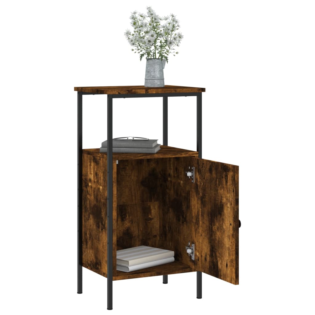 NNEVL Bedside Cabinets 2 pcs Smoked Oak 41x31x80 cm Engineered Wood-3
