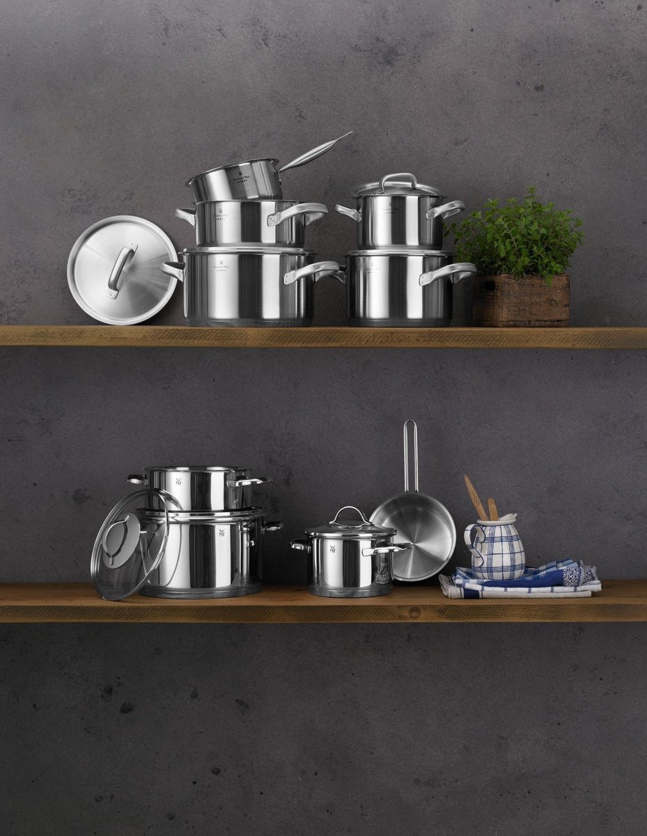 WMF Gourmet Plus - pan set - 5-piece - stainless steel - with lid - suitable for all heat sources
