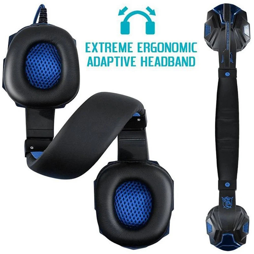 NNEOBA Wired Gaming Headset with Noise Cancelling Microphone(Blue)-3